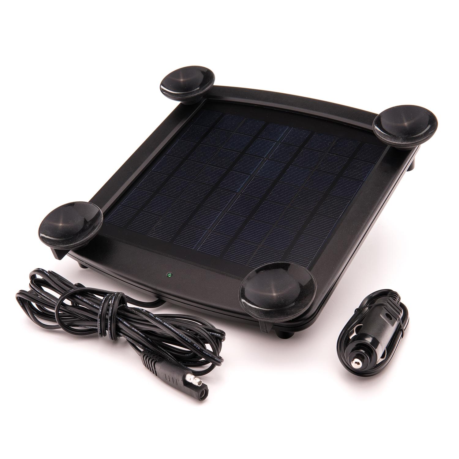 5 Watt Solar 12V Battery Charger with Windshield Mount