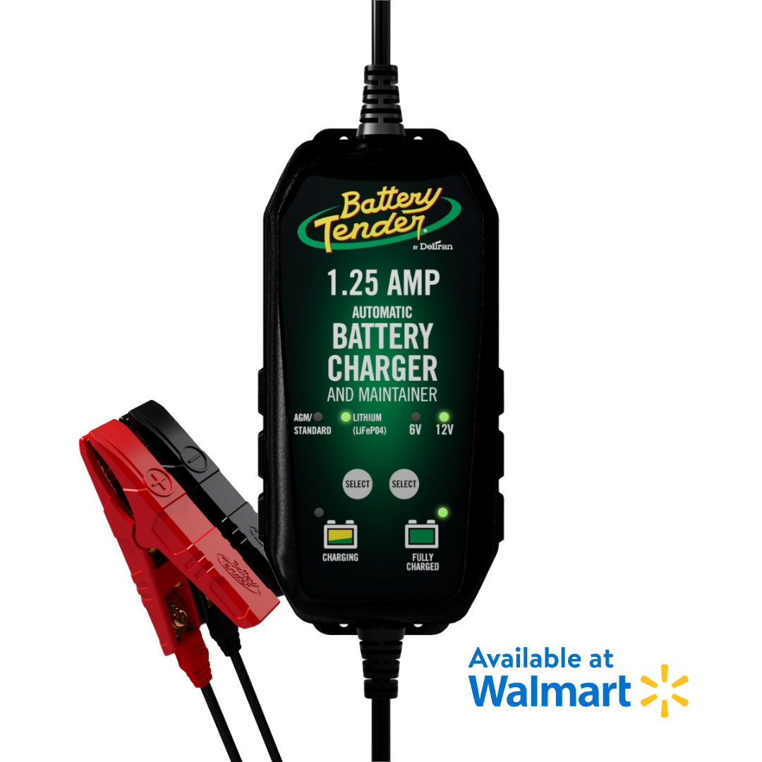 Battery Tender® 6V/12V, 1.25 Amp Lead Acid & Lithium Selectable Battery Charger - Available at Walmart