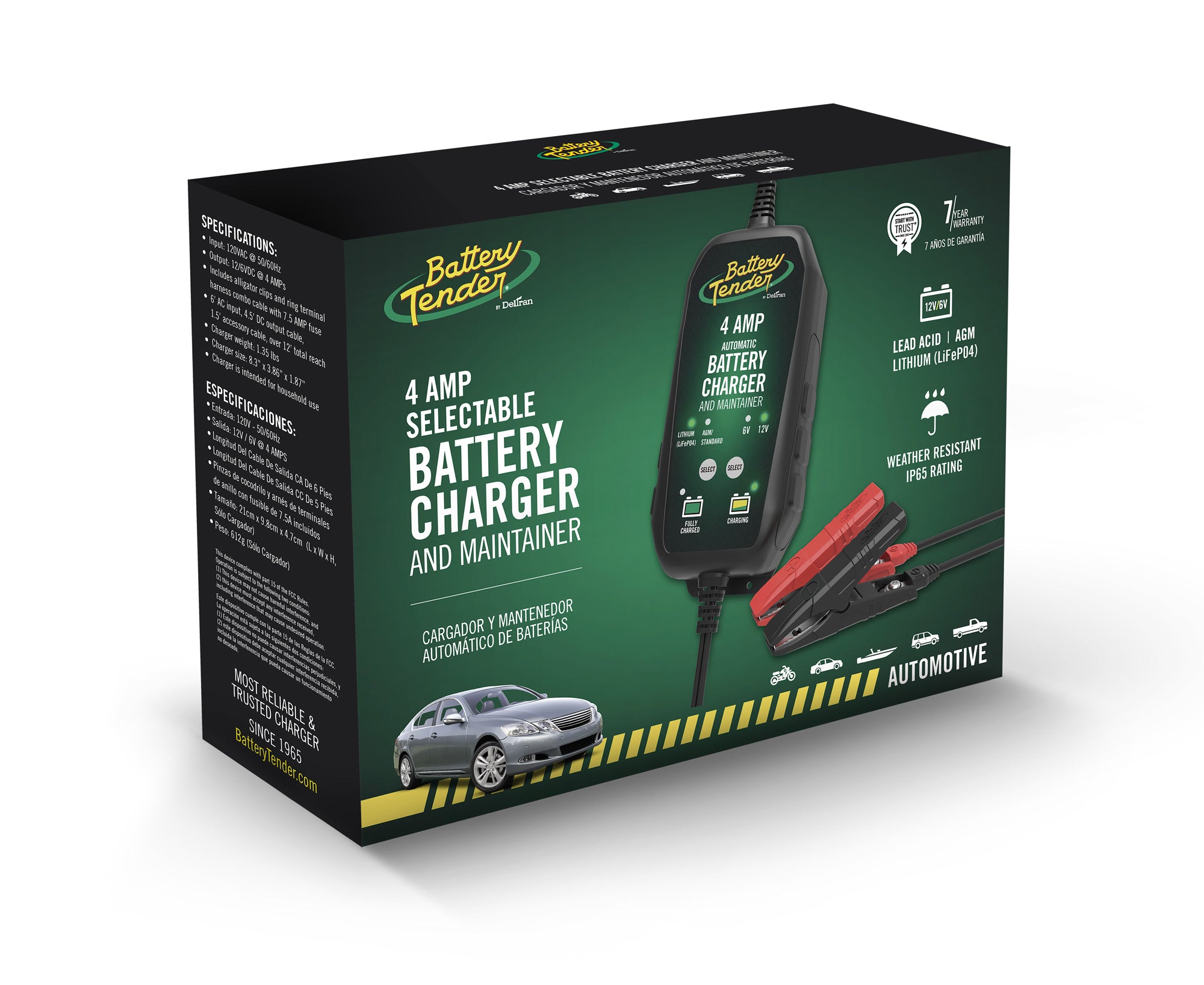 Battery Tender® 6V/12V, 4 Amp Lead Acid & Lithium Selectable Battery Charger - Available at Walmart