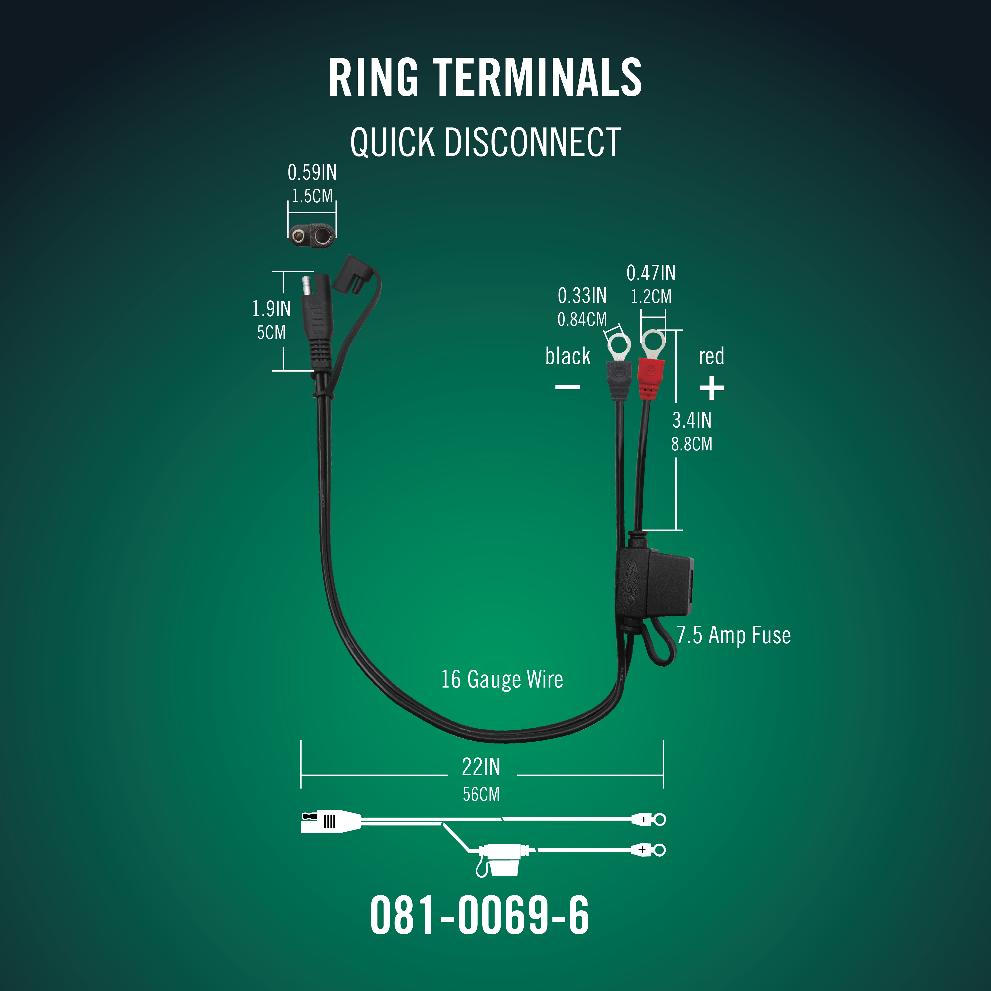 Ring Terminal Harness with Quick Disconnect