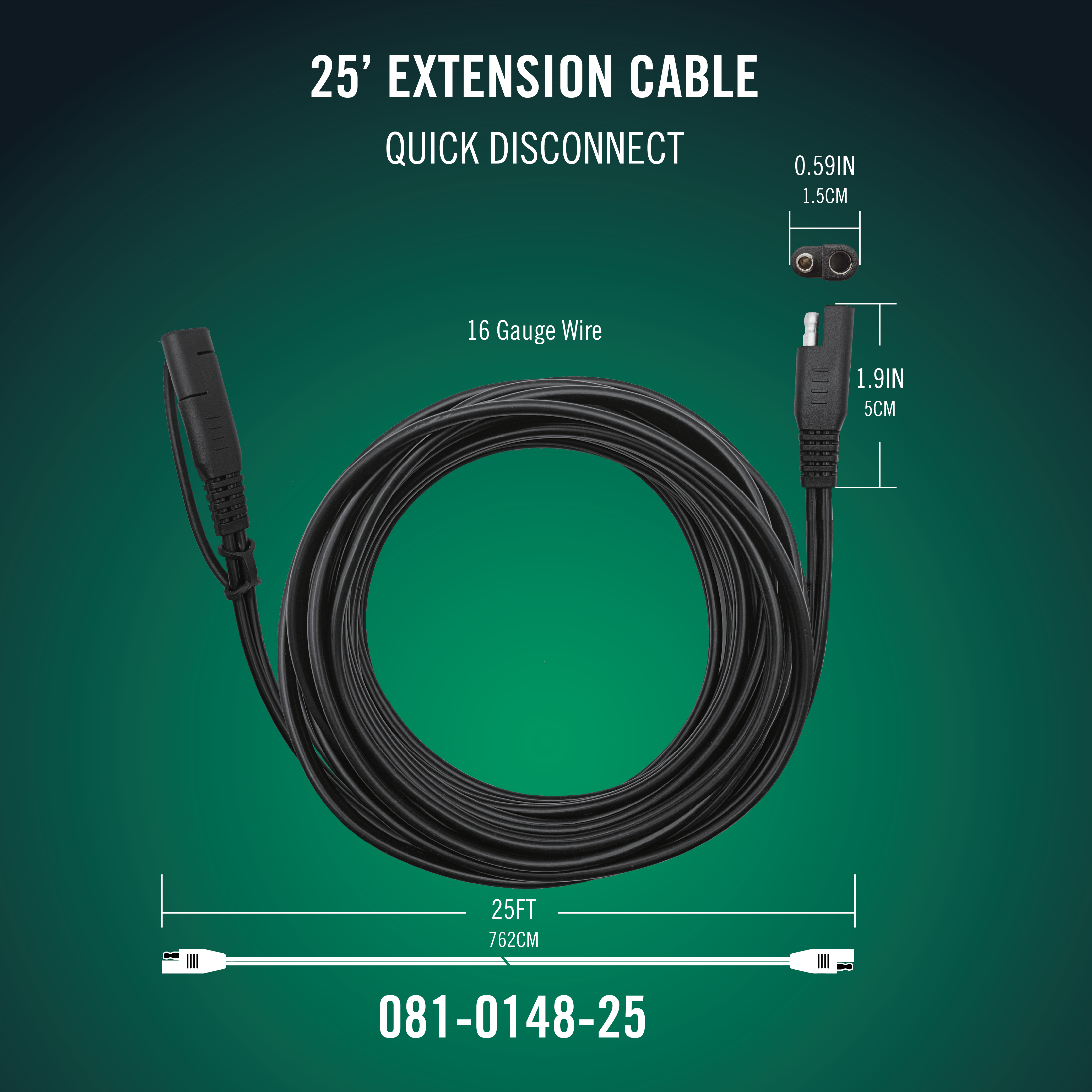 Quick Disconnect  25 Foot Extension Cable