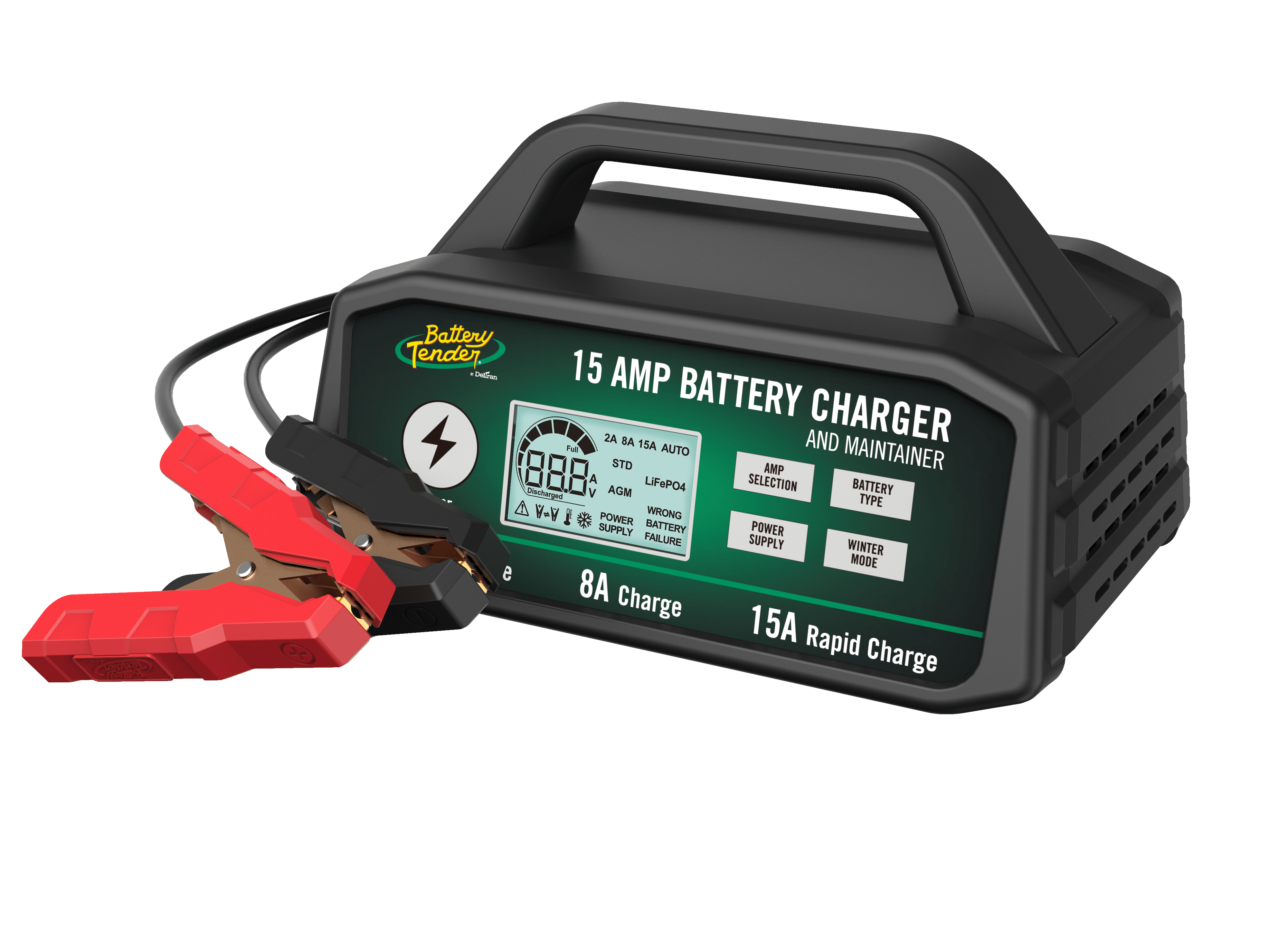 15 AMP / 8 AMP / 2 AMP Power Tender® Selectable Chemistry 12V Battery Charger - Battery Tender®