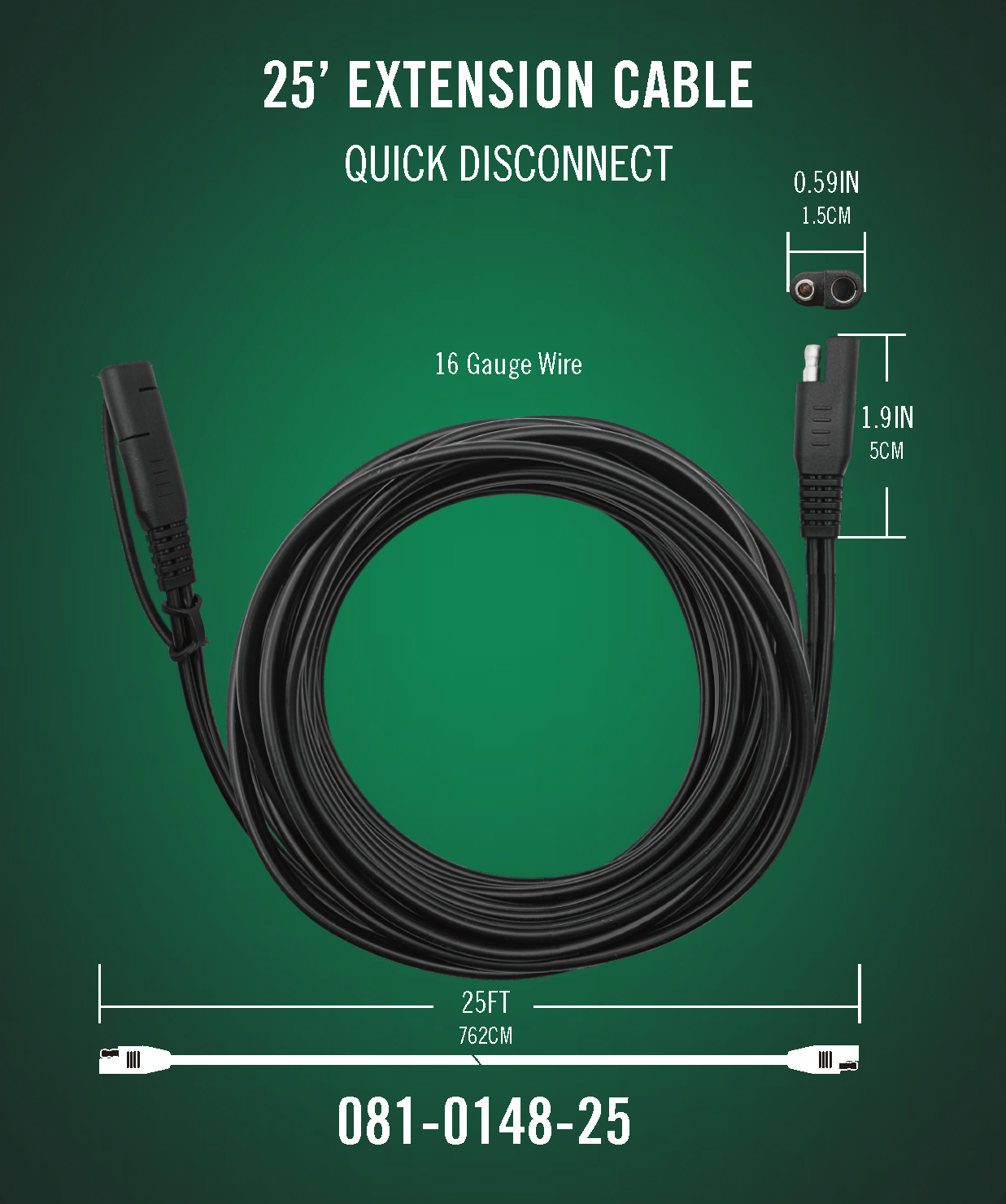 25-Foot SAE Quick Disconnect Extension Cable