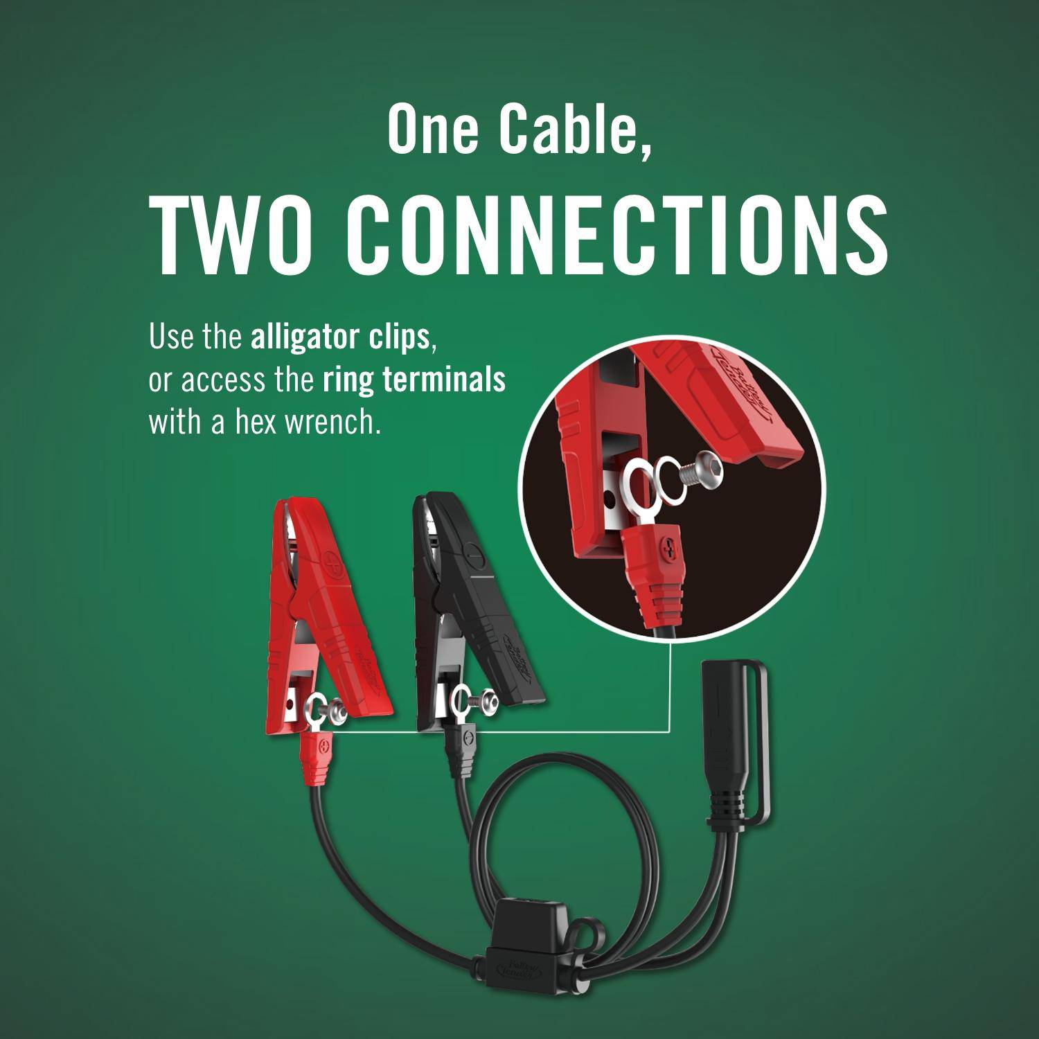 Two-in-One Alligator Clips and Ring Terminal Combo 