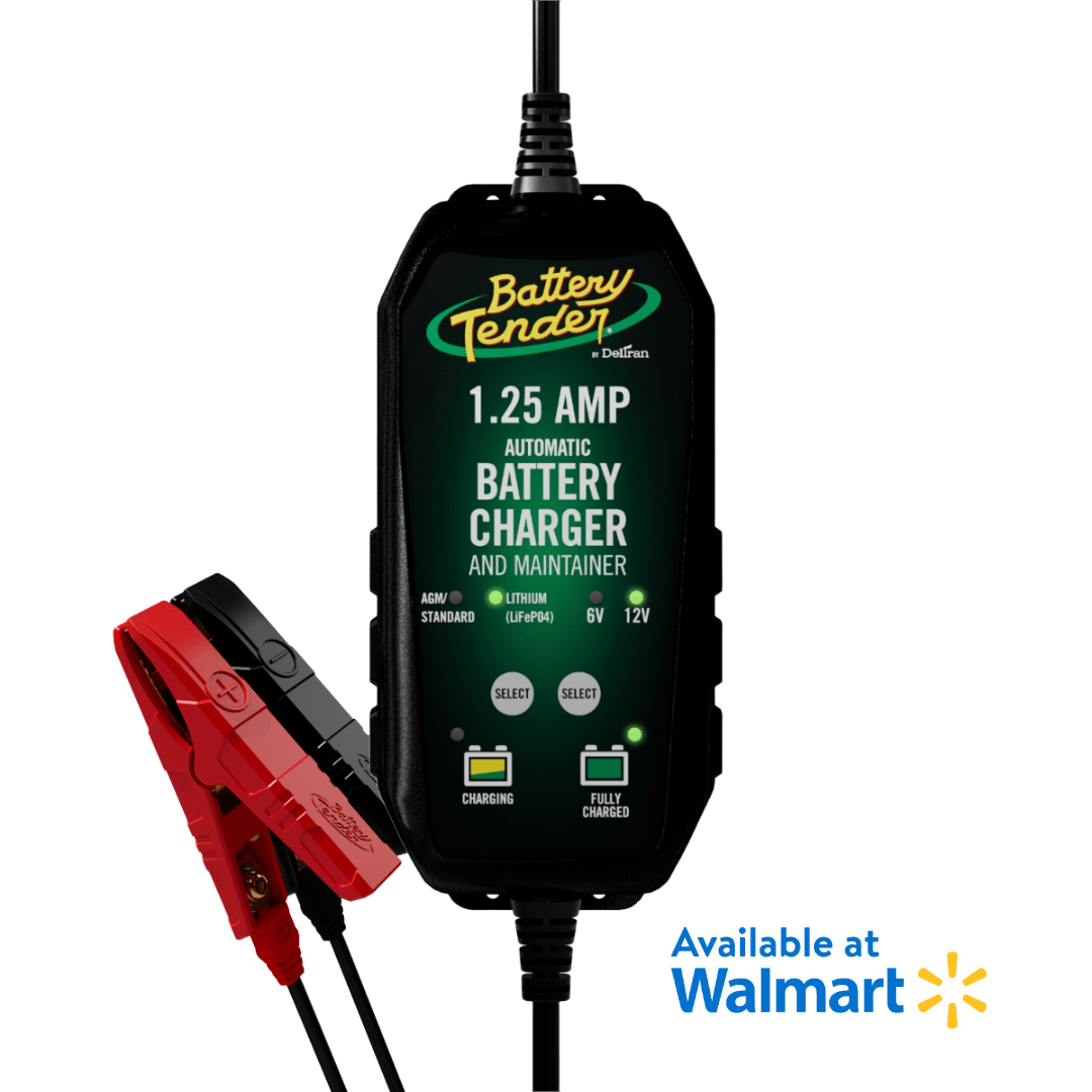 Battery Tender® 6V/12V, 1.25 Amp Lead Acid & Lithium Selectable Battery Charger - Available at Walmart - Battery Tender®