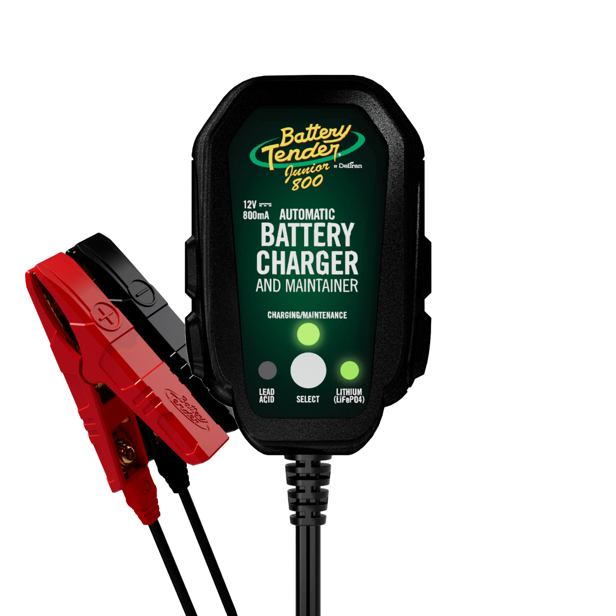 Battery Tender Junior 800mA 12V Selectable Chemistry Battery Charger and Maintainer