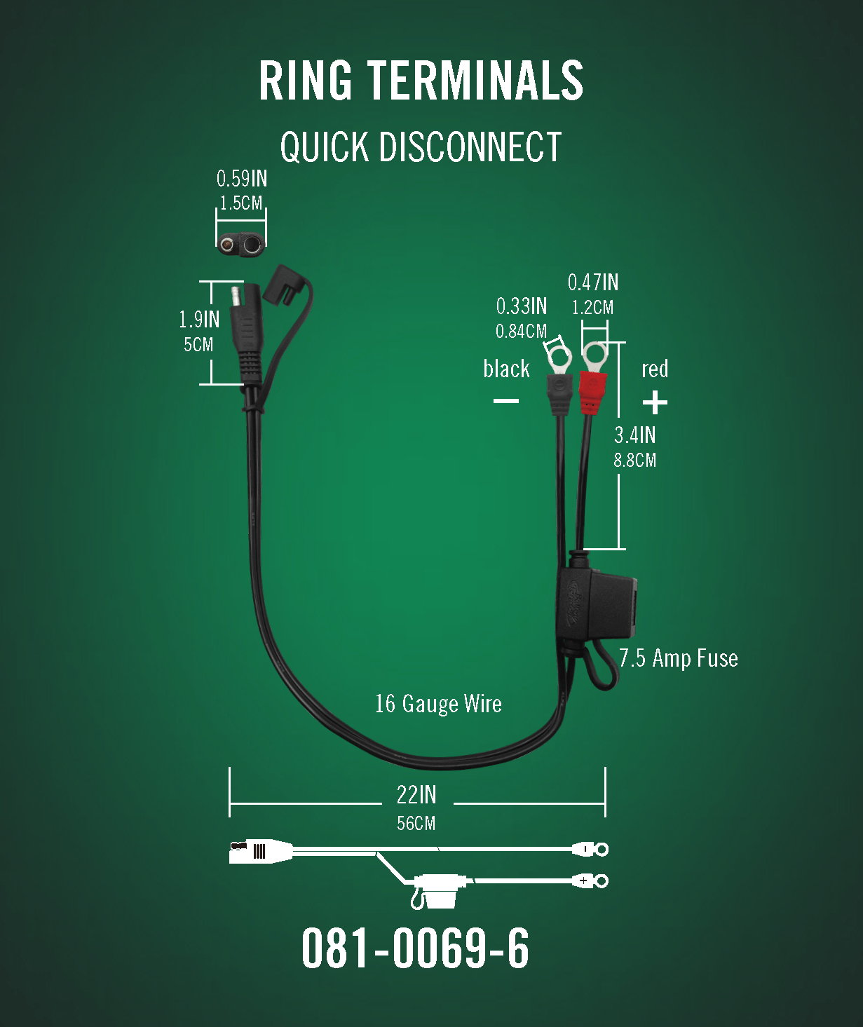 Ring Terminal Harness SAE Quick Disconnect Accessory Cable